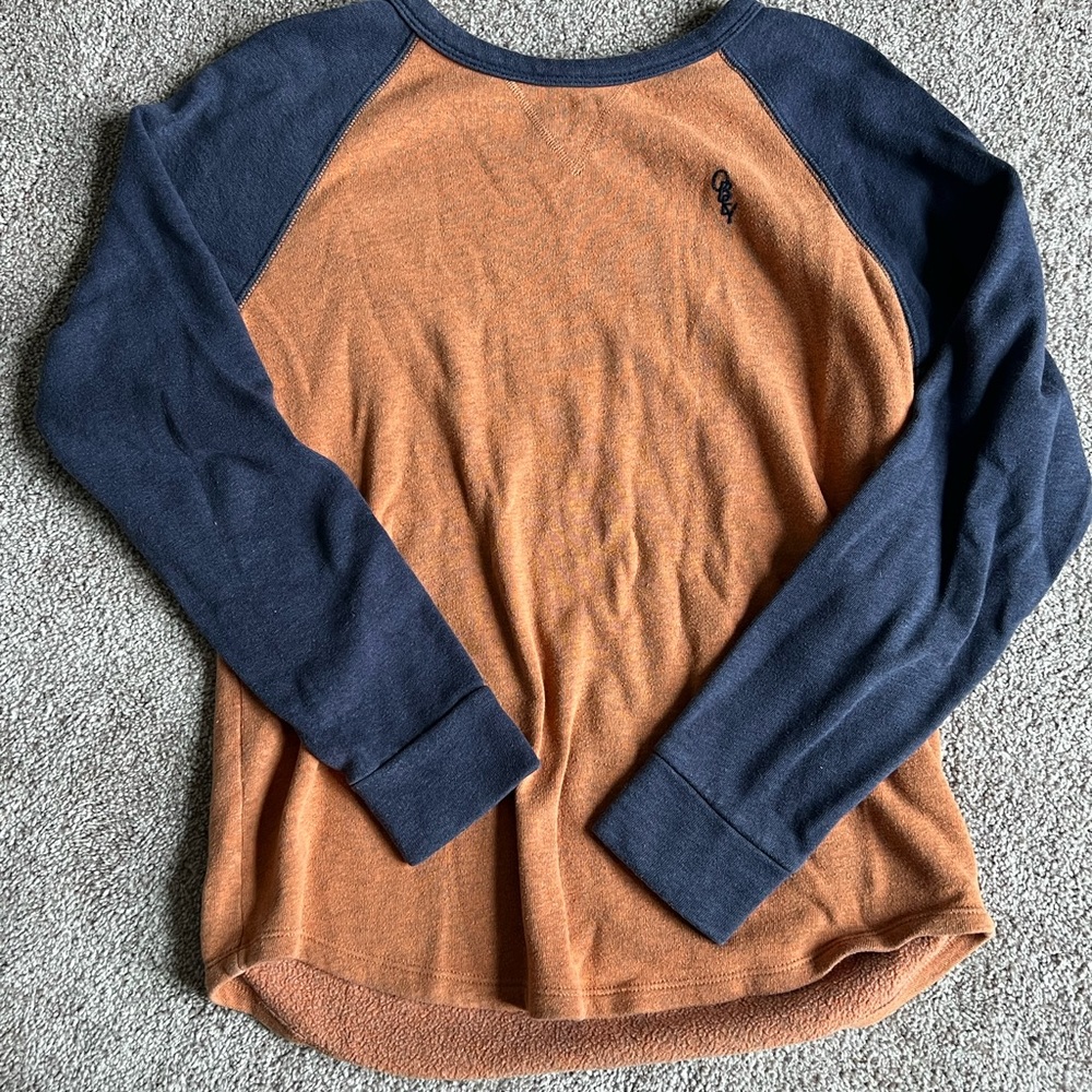Orange & Navy Obey Crewneck Sweatshirt